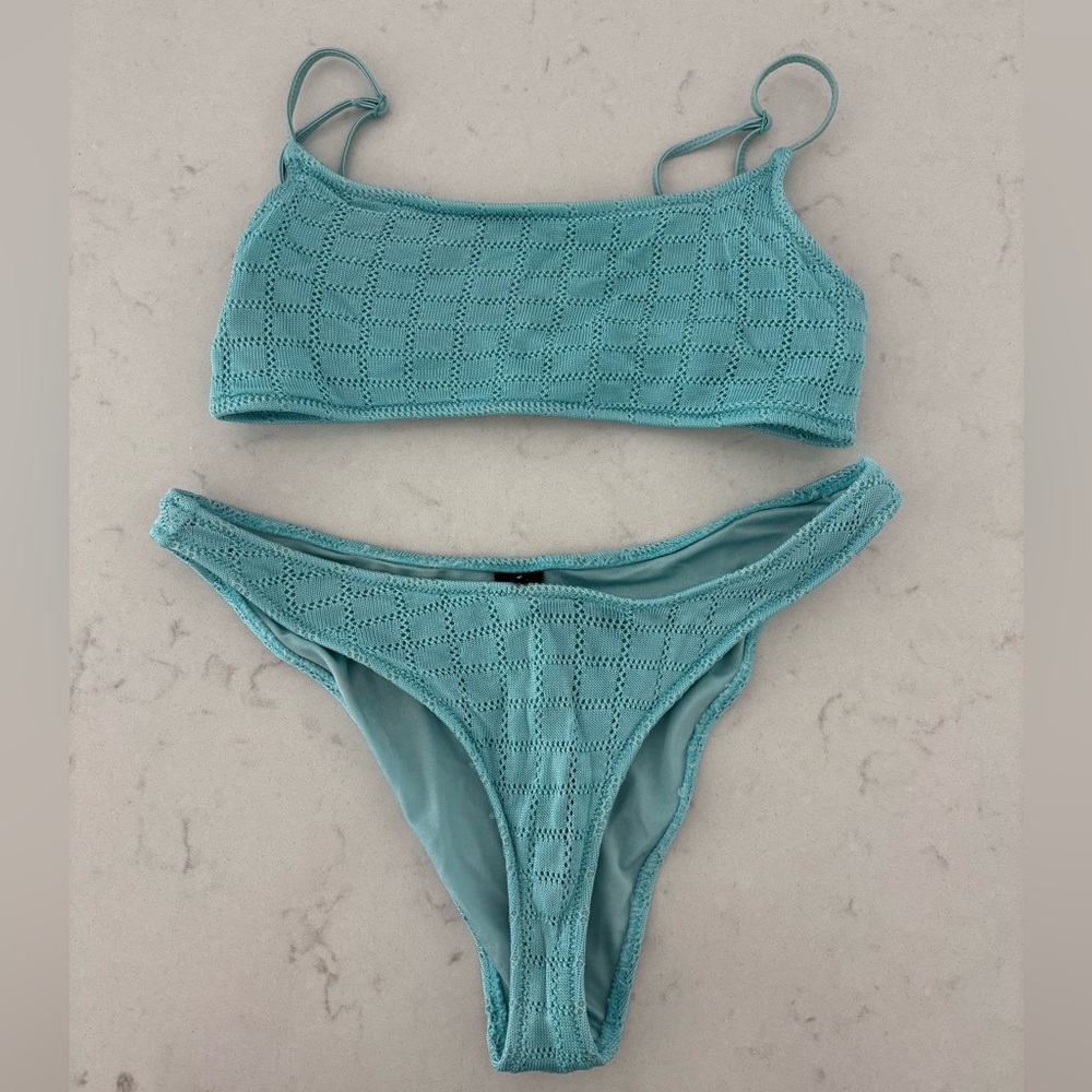 triangl swimwear Aqua Crochet Square-Neck Bikini Set
